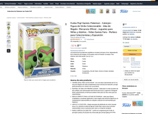 Funko Pop! Games: Pokemon Caterpie Figura de Vinilo Coleccionable por solo 8€