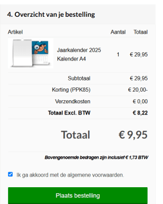 Verjaardags- of jaarkalender met eigen foto's voor €9,95 dmv code bij FotoCadeau