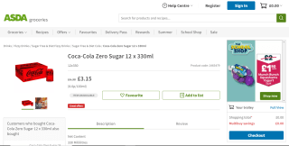 Coca-Cola Zero Sugar 12 x 330ml - £3.15