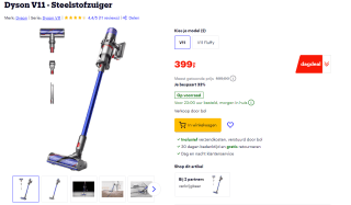 Dyson V11 Steelstofzuiger voor €399 bij Bol.