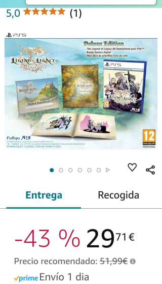 The Legend of Legacy HD Remastered Deluxe Edition PS5 por 29,71€.