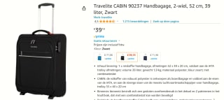 Travelite trolley Cabin Boardtrolley 52 cm, 39 liter voor €39,19 bij Amazon
