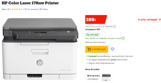 HP Color Laser MFP 178nw voor €199 bij Bol.com
