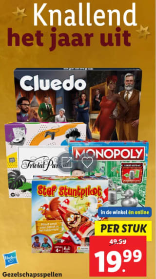 Diverse Hasbro gezelschapspellen voor €19.99 bij de Lidl
