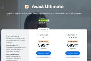 Avast Ultimate (10 Dispositivos) 1 año a $63