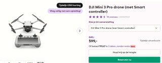DJI Mini 3 Pro - met RC Smart Remote Controller voor €599 bij CameraNU