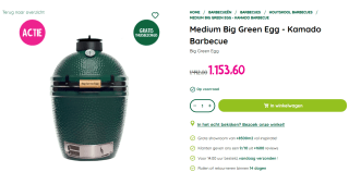 Medium Big Green Egg - Kamado Barbecue voor €1.153 bij Biezen