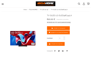 Televisor LG OLED EVO 48 pulgadas OLED48C44LA por 820€