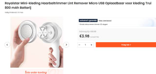 Royalstar Elektrische Pluisverwijderaar voor €3,98 bij Ochama