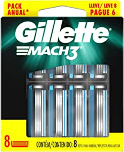 Refil de Lâmina da Gillette Mach3 - Leve 8 Pague 6 - R$ 62,90