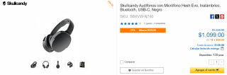 Audífonos Skullcandy Hesh Evo por $1,099 en CyberPuerta