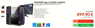AGANDO agua 1436i5 vampiric Gaming-allrounder met Nvidia RTX-kracht voor €899,90 in de Agando-shop