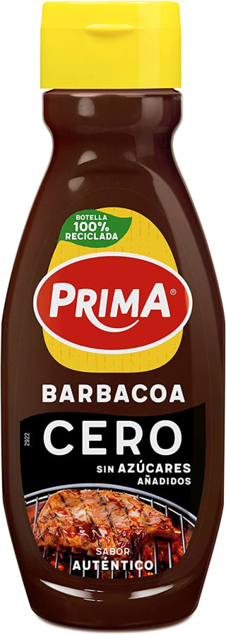 Salsa barbacoa Prima Cero sin azúcares añadidos. 510 g por 3,23€