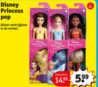 Diverse Disney Princess poppen voor €5,99 p.s. bij Kruidvat