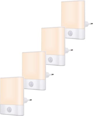 4- Pack Stopcontact-nachtlampje met bewegingsmelder voor €23,20 bij Amazon