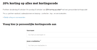 20% korting op alles bij Leenbakker