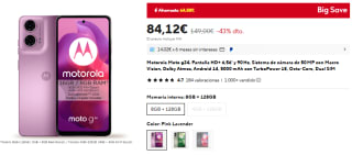 Motorola Moto g24 8GB + 128GB por 84,12€
