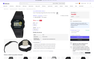 Reloj Casio digital modelo F-94WA-8DG con correa de resina por 16,65€