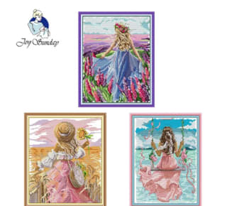 Joy Sunday Pack de 3 Kits de punto de cruz mujeres por 17,34€