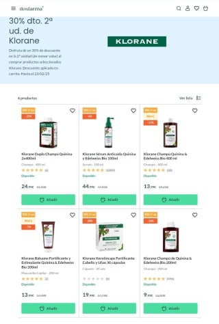 -30% en la Segunda Unidad de Klorane.