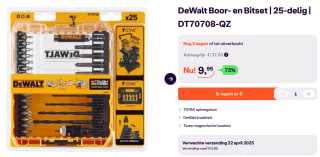 DeWalt Boor- en Bitset 25-delig DT70708-QZ voor €9,95 bij iBOOD