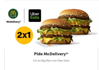 2x1 en Big Mac con Uber eats