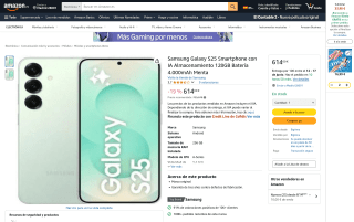 Samsung Galaxy S25 IA por 614€