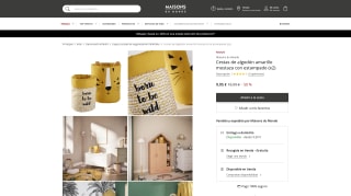 Cestas de Algodón Amarillo Mostaza con Estampado por 9,95€