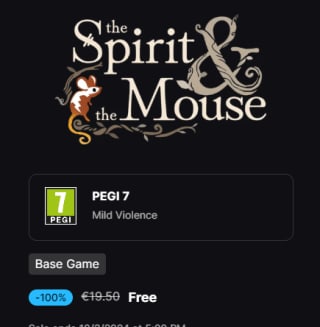 The Spirit and the Mouse gratis via Epic games
