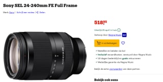 Sony SEL 24-240mm FE Full Frame voor €518,95 bij Bol
