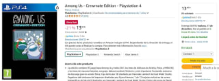 Among Us Crewmate Edition PS4 por 13,40€.