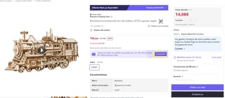 locomotora de tren de madera, 3D LK701 DE ROKR por solo 14,08€ (8,45€ cuenta nueva)