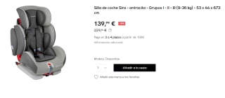 Silla de coche BabyGo Sira por 139.99€