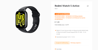 Redmi Watch 5 Active met gratis Redmi Buds 6 Play/4 Active of Casual Daypack voor€32,99 in de Mi store