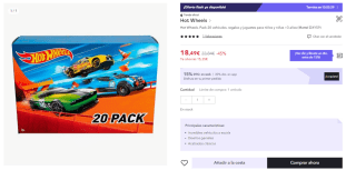 Pack De 20 Vehículos Hot Wheels por 12.95€