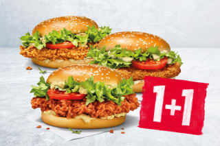 1+1 gratis op hamburgers bij KFC