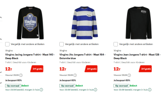 Diverse Vingino T-shirts 3 voor €24 of 1 shirt voor €12 bij Bol