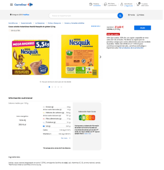 Nestlé Nesquik sin gluten 5,5 kg por 23,60€