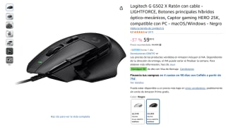 Logitech G G502 X Ratón con cable LIGHTFORCE por 59,90€