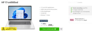HP 17-cn0505nd incl. 1 jaar gratis Norton 360 Deluxe voor €299 bij Paradigit