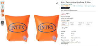 Intex zwembandjes 3-6j voor €0,95 bij Amazon
