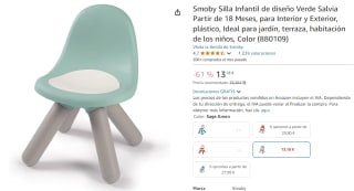 Smoby Silla Infantil de diseño Verde Salvia por 13,18€