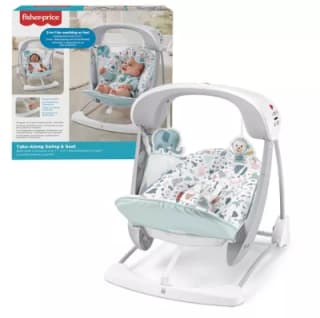 Fisher Price Columpio - Hamaca portátil deluxe plegable con sonidos y vibraciones para bebés por 48.99€