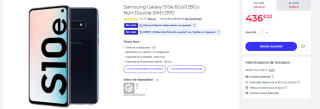 Samsung Galaxy S10e 6Go/128Go Noir Double SIM G970 à 436,22€