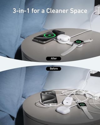 Anker Charging MagGo 3-in-1 Vouwbare Draadloze Snellader voor €67,15 bij Bol