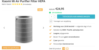 Xiaomi Mi Air Purifier HEPA-filter voor €24,95 bij Techpunt
