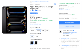 iPad Pro 13 512GB por $24,971 | Descuento Mercado Libre