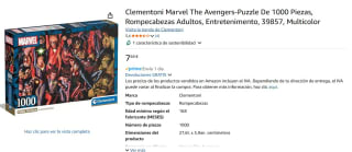 Puzzle De 1000 Piezas marca Clementoni Marvel The Avengers por 7,69€
