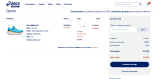 Zapatillas Asics gel nimbus 25 por solo 112€