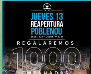 1000 empanadas gratis en Tio Bigotes Barcelona